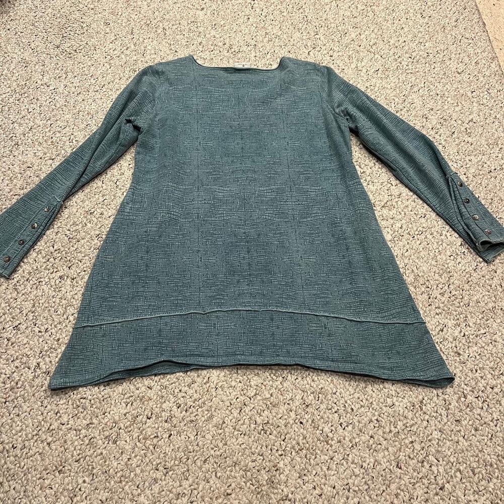 Color Me Cotton Artsy Legenlook Tunic Top M Coastal Casual Pockets Art to Wear - Picture 6 of 6